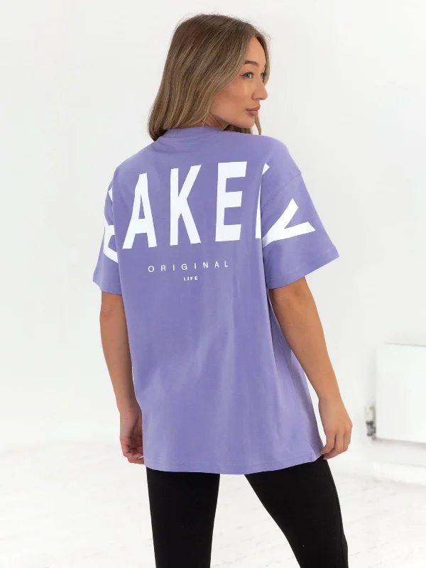 Isabel Oversized T-Shirt - Violet Wool Fabric Cashmere Fabric Tweed Fabric