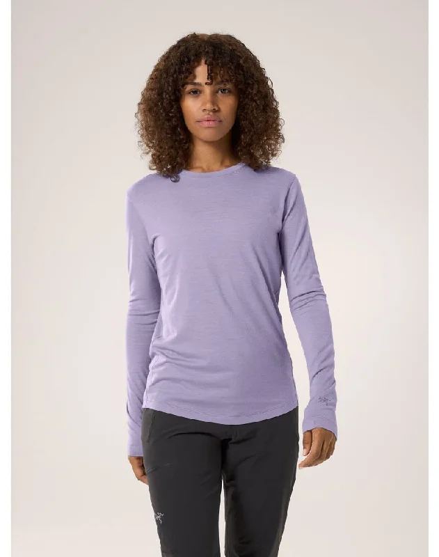 Lana Merino Wool Crew Neck Shirt LS Women's Zippered Buttoned Snapped