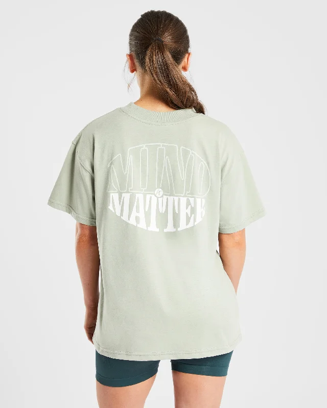 Mind Over Matter Oversized T Shirt - Green Casual Formal Business