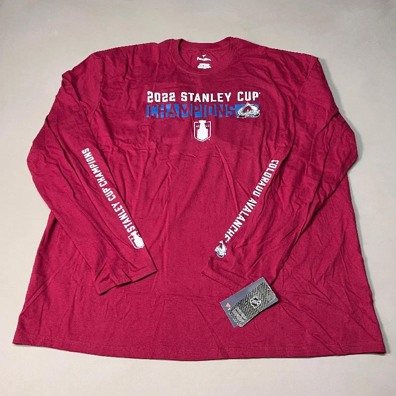 FANATICS 2022 Stanley Cup Champions Colorado Avalanche Long Sleeve T-shirt Sz 3XL Burgundy 058N SC Champs (New) Faux Fur Fabric Real Fur Fabric Shearling Fabric