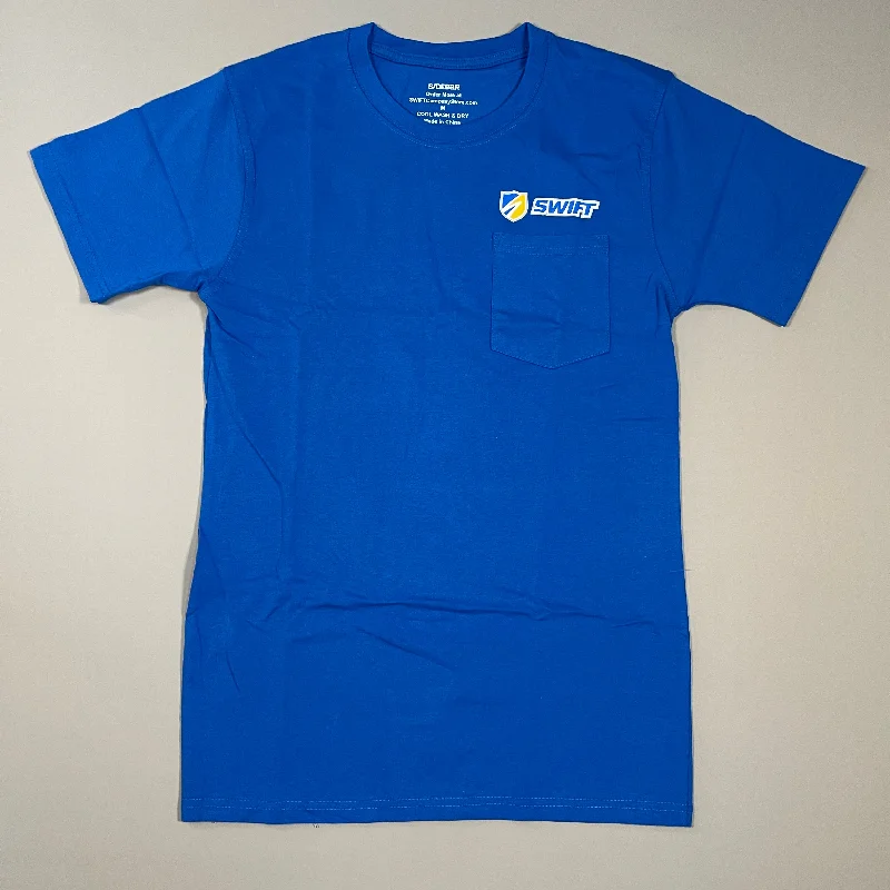 SWIFT Transportation Driver T-Shirt w/Pocket Unisex Sz M Blue SW-170 (New Other) Collared Crew Neck Turtle Neck