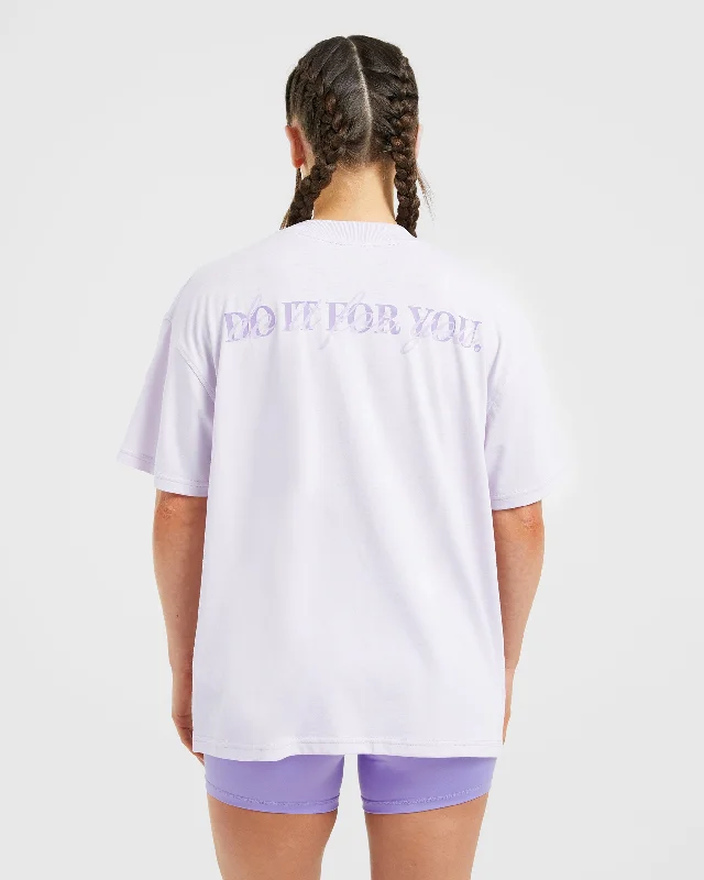 Do It For You Oversized T Shirt - Orchid Purple Lace Blend Ribbed Blend Corduroy Blend