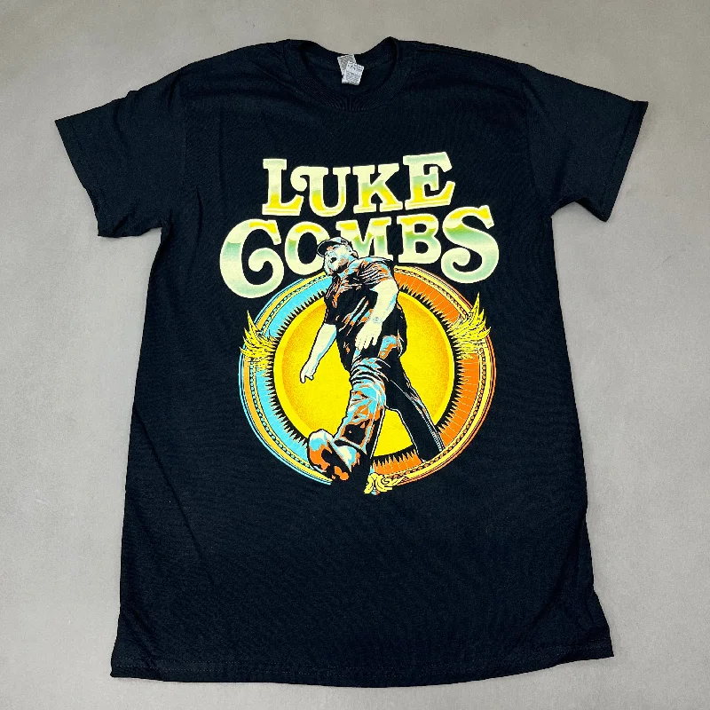 Luke Combs Stadium Tour 2022 Gildan Short Sleeve T-Shirt Unisex Sz S Black (New) Fleece Fabric Down Fabric Feather Fabric