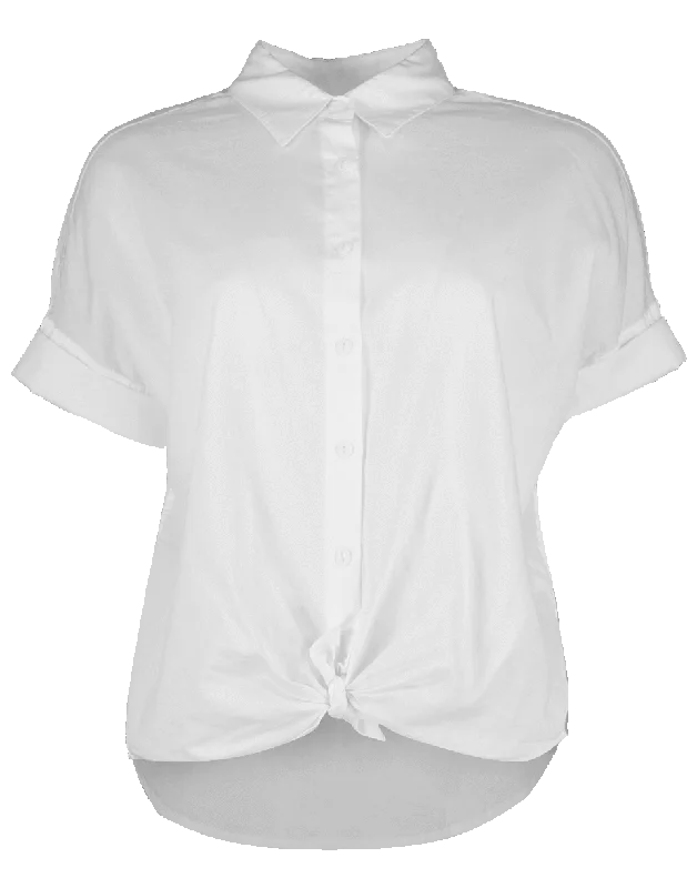 Three Quarter Sleeve Tie Front Shirt Graphic T-Shirt Round Neck Polyester