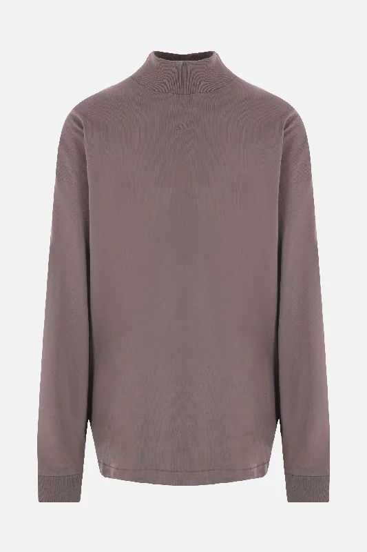 cotton long-sleeved t-shirt with logo print Mesh Fabric Canvas Fabric Denim Fabric