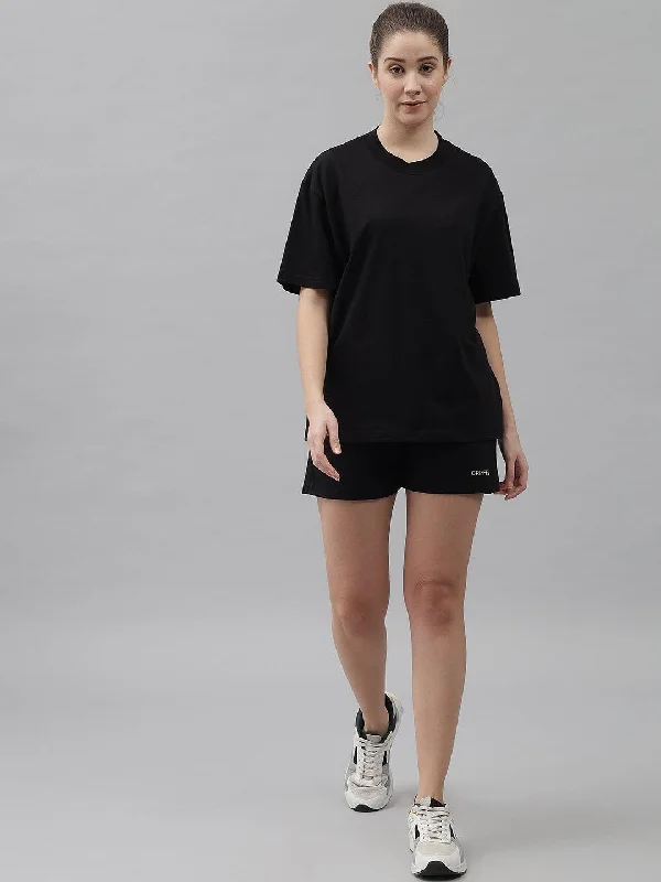 Basic T-shirt and Short Set Wool Fabric Cashmere Fabric Tweed Fabric