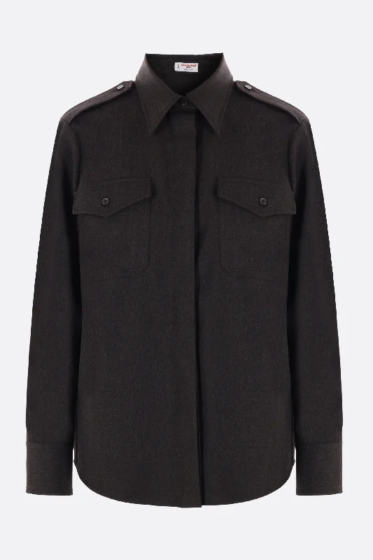stretch gabardine shirt Striped Floral Plaid