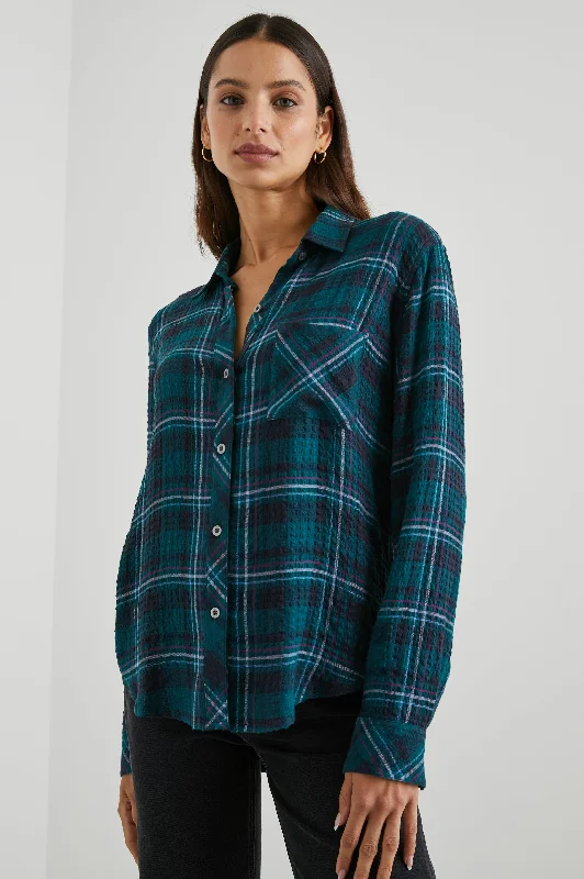BRADY SHIRT - PINE FUCHSIA Beaded Sequined Faux Fur