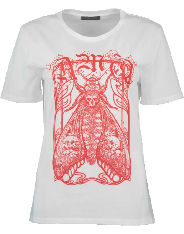 Framed Moth T-Shirt Silk Blend Satin Velvet