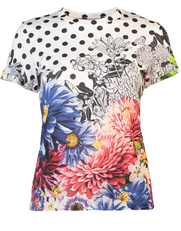 Iven Floral Dot T-Shirt Jersey Fabric Tulle Fabric Batik Fabric