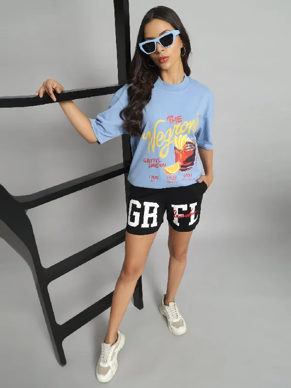 Negroni Oversized T-shirt and Short Co-ord Set Seamless Knitted Crochet
