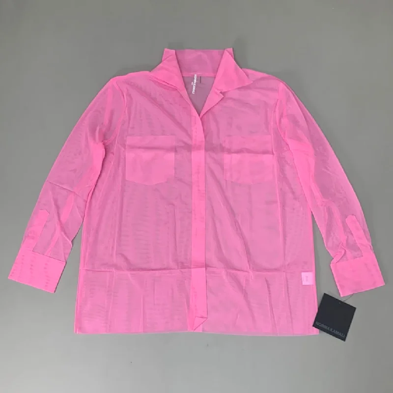 NORMA KAMALI Nk Shirt w/ Faux Pockets Sz M/38 Candy Pink ST1236MS963966 Layered Multi-layer Single Layer