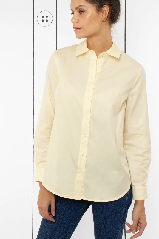 Thirteen-Seven Risky Business Shirt - Pale Moon-- Solid Print Embellished