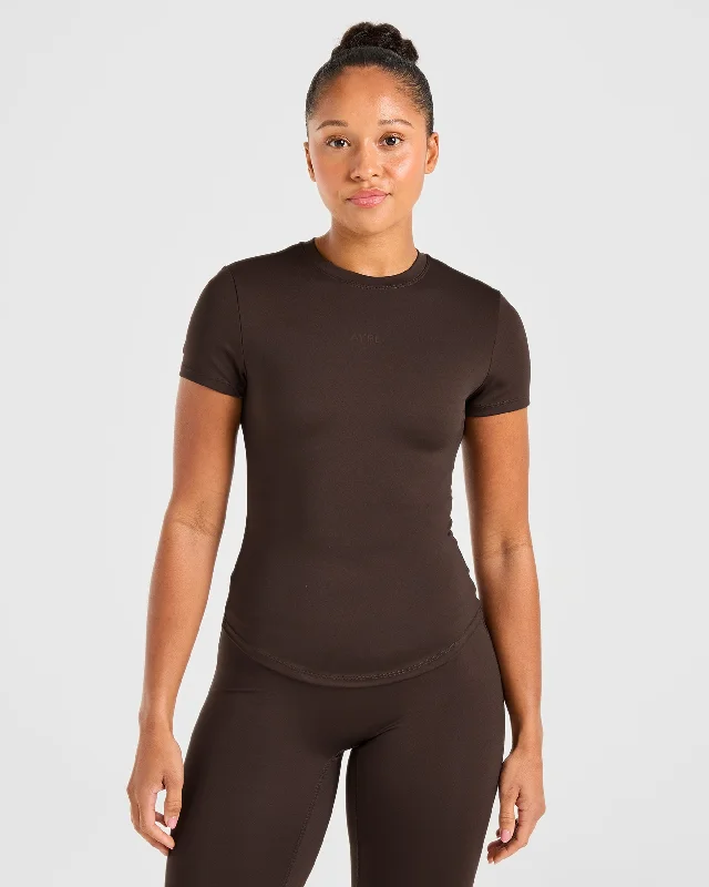 Sculpt T Shirt - Deep Cocoa Brown Anti-Pilling Machine Wash Handmade