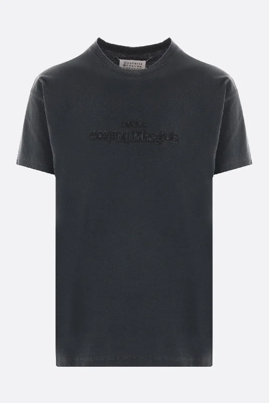 logo embroidered cotton t-shirt Print Jacquard Patchwork