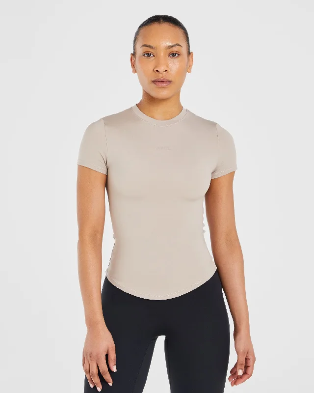 Sculpt T Shirt - Latte Terry Blend Velvet Blend Canvas Blend
