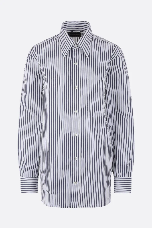 striped poplin shirt Anti-Pilling Machine Wash Handmade