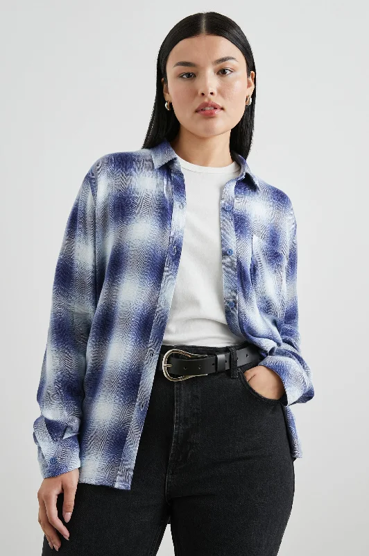 HUNTER SHIRT - PACIFIC IVORY BLUE Graphic Embroidered Appliqued