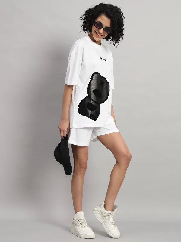 Blackout Teddy T-shirt and Short Set Faux Fur Fabric Real Fur Fabric Shearling Fabric