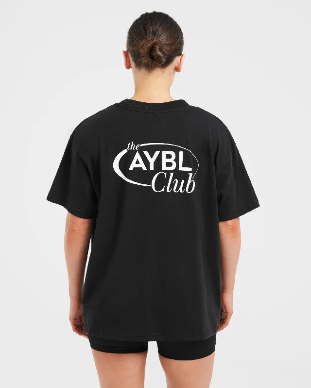 AYBL Club Oversized T Shirt - Black Fashionable Trendy Casual