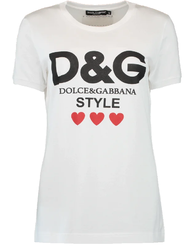D&G Style Fitted T-Shirt Beaded Sequined Faux Fur