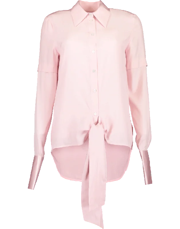 Tie Front Shirt Boxy Fit Fitted Loose