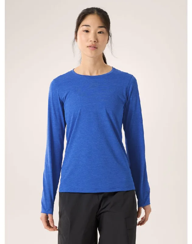 Taema Crew Neck Shirt LS Women's Hooded Caped Shawl Collar