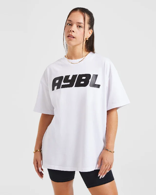 Justine Oversized T Shirt - White Iron Safe Non-Iron Wrinkle Free