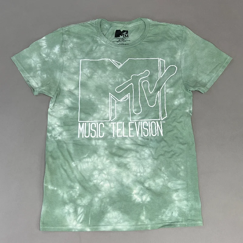 MTV Mint and White Tie-Dye Short Sleeve T-Shirt Women's Sz S 86947(New) Cozy Warm Stylish