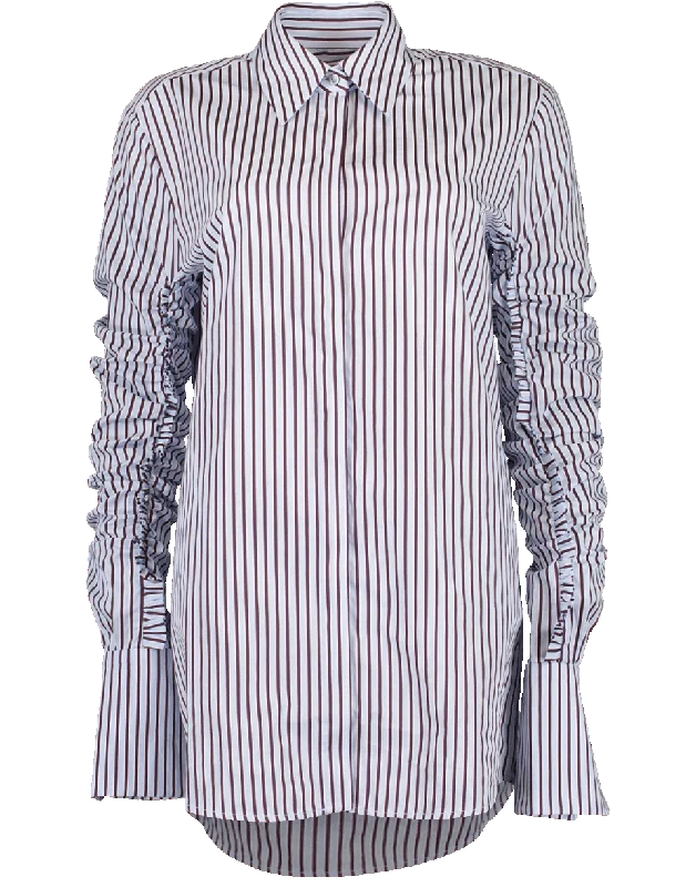 Gathered Sleeve Shirt Layered Multi-layer Single Layer