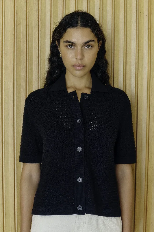 Enid Knit Shirt Houndstooth Herringbone Solid