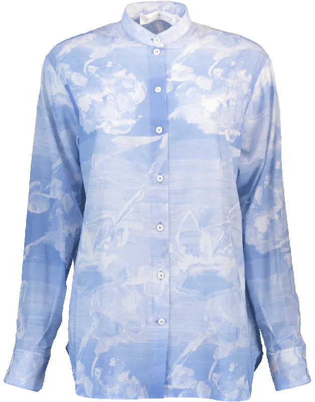 Grandad Shirt Beaded Sequined Faux Fur