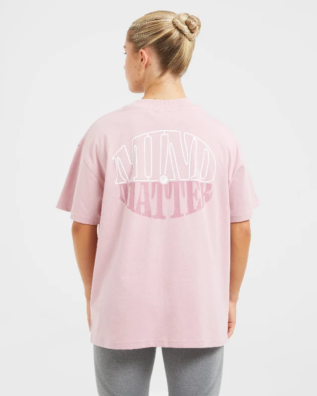Mind Over Matter Oversized T Shirt - Pink Mesh Canvas Denim