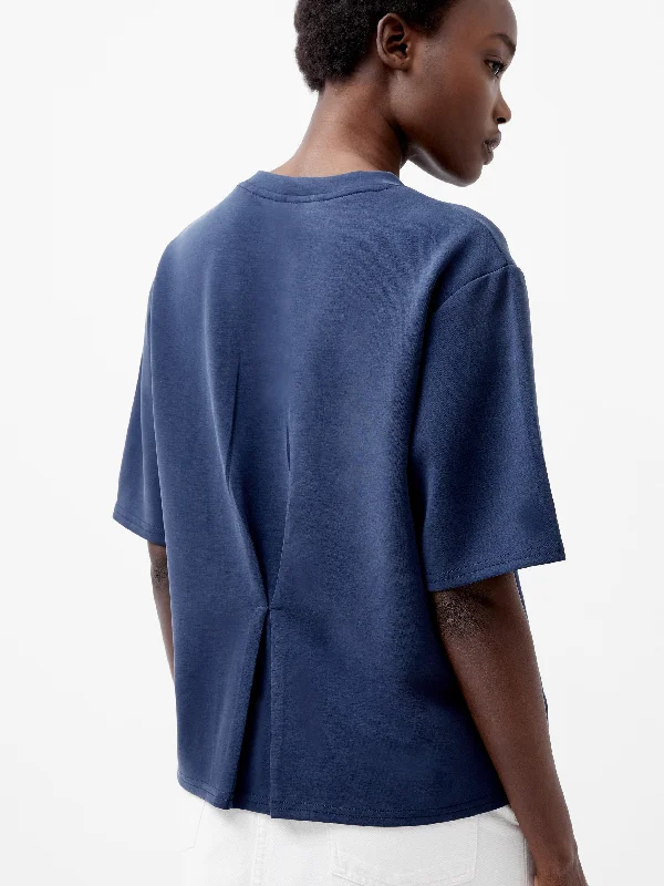 Wren Short Sleeve Pinched T-Shirt Hooded Caped Shawl Collar