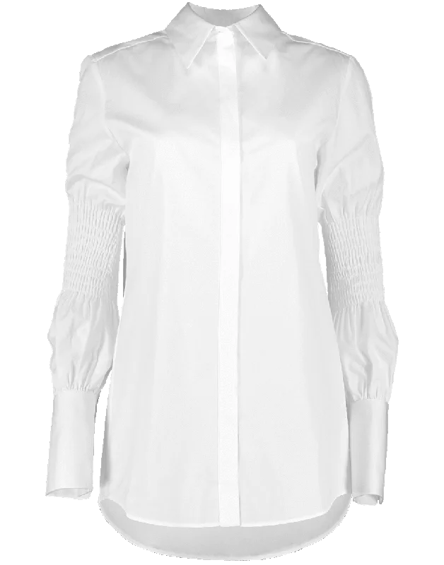 Smock Sleeve Shirt Chenille Blend Fleece Blend Nylon Blend