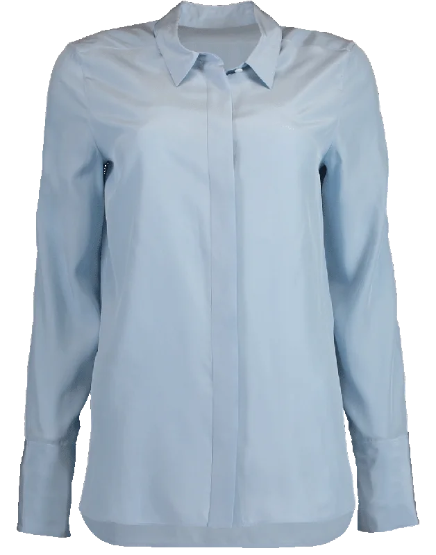Francesca Silk Shirt Spandex Blend Rayon Blend Denim Blend