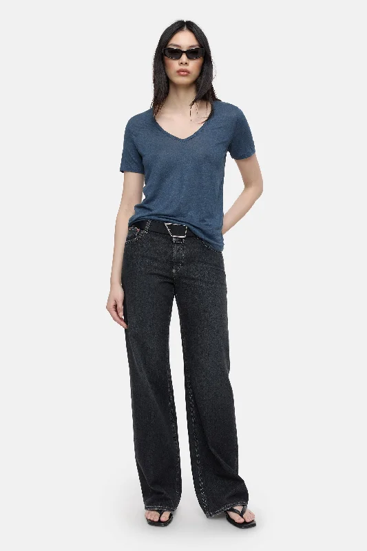 CLOSED WOMENS LINEN T-SHIRT - 3 COLORS Print Jacquard Patchwork