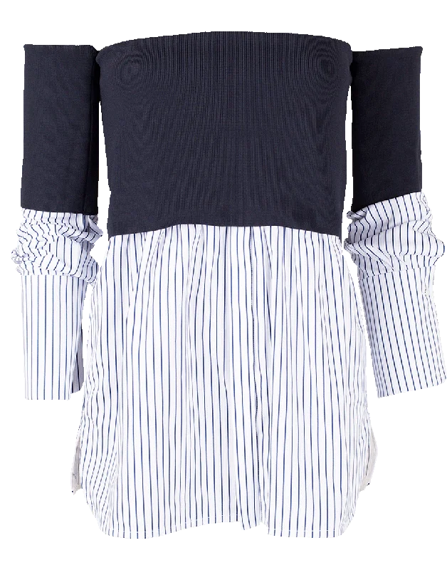 Off Shoulder Shirt Fleece Nylon Spandex