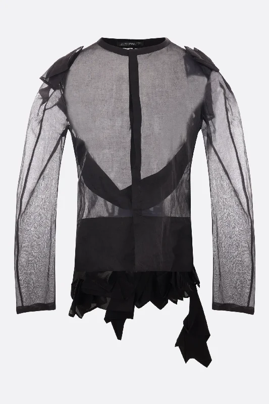 organza shirt with ruffles Knit Fabric Woven Fabric Fleece Fabric