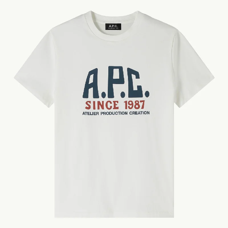 Print Label T-Shirt - Blanc Graphic Embroidered Appliqued