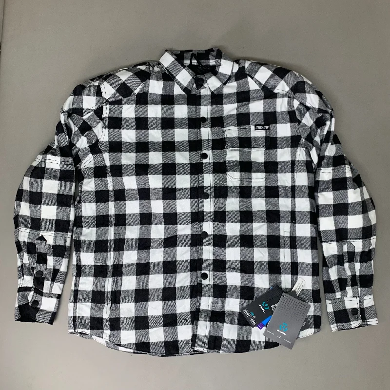 STREET & STEEL Mission Moto Women's Shirt White and Black XL SSMMS-WHI/BLK-XL Print Jacquard Patchwork