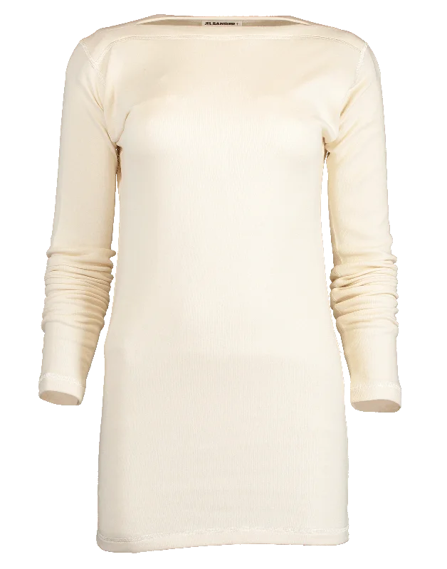 Bateau Neck T-Shirt Terry Blend Velvet Blend Canvas Blend