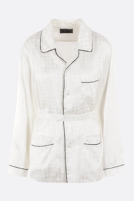viscose pijama shirt Welt Pockets Slit Pockets