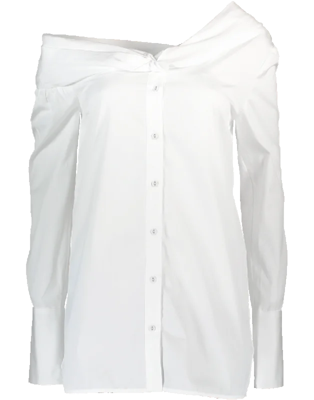 One Shoulder Shirt Elegant Classic Vintage