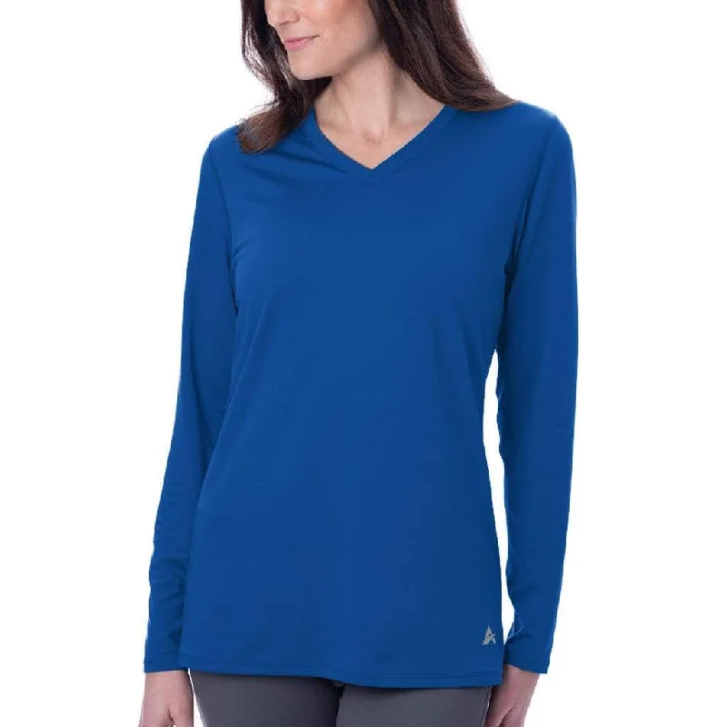 Women's Cooling V-Neck Long Sleeve T-Shirt Handmade Hand-knitted Hand-woven