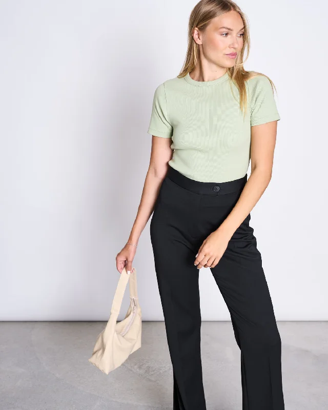 RIB T-SHIRT NILE PISTACHIO GOTS Ribbed T-Shirt High Neck Heavyweight