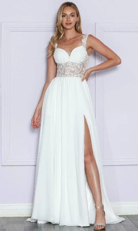 Poly USA 9376 - A-Line Illusion Bodice Prom Dress Tunics Luxurious high-end