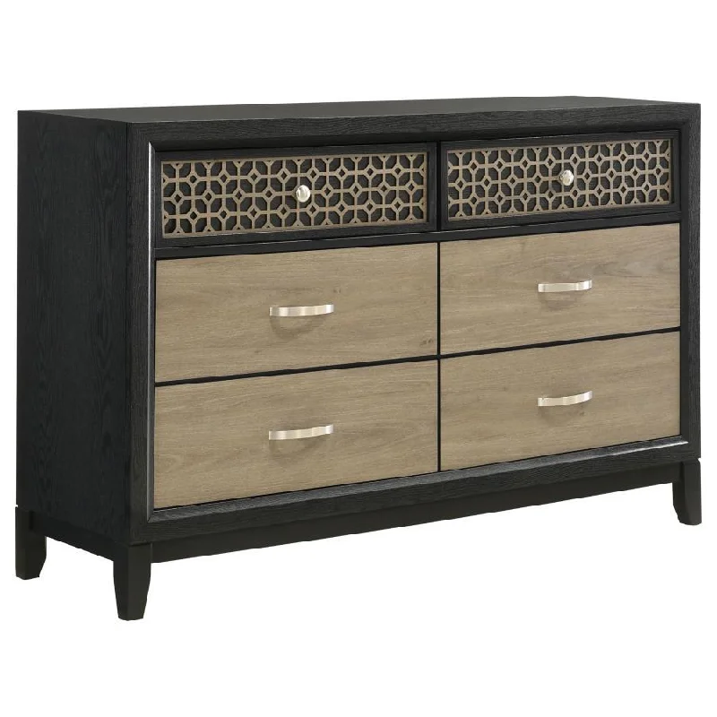 Valencia - 6-Drawer Dresser - Black Tunics Trendy modern