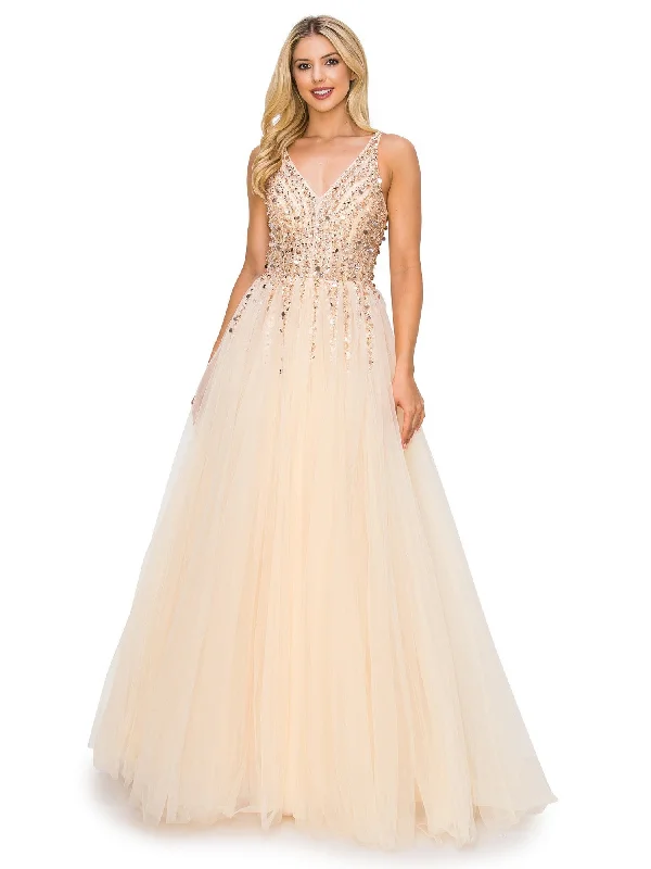 Bliss Sequin Lace Applique Sleeveless Tulle Long Dress for Women, Sizes XS-3XL Tunics Stylish elegant