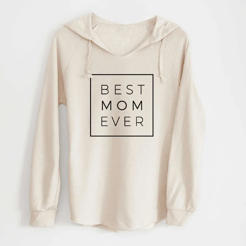 Best Mom Ever Boxed - Cali Wave Hooded Sweatshirt Hoodie with Thumb Holes Functional Cozy